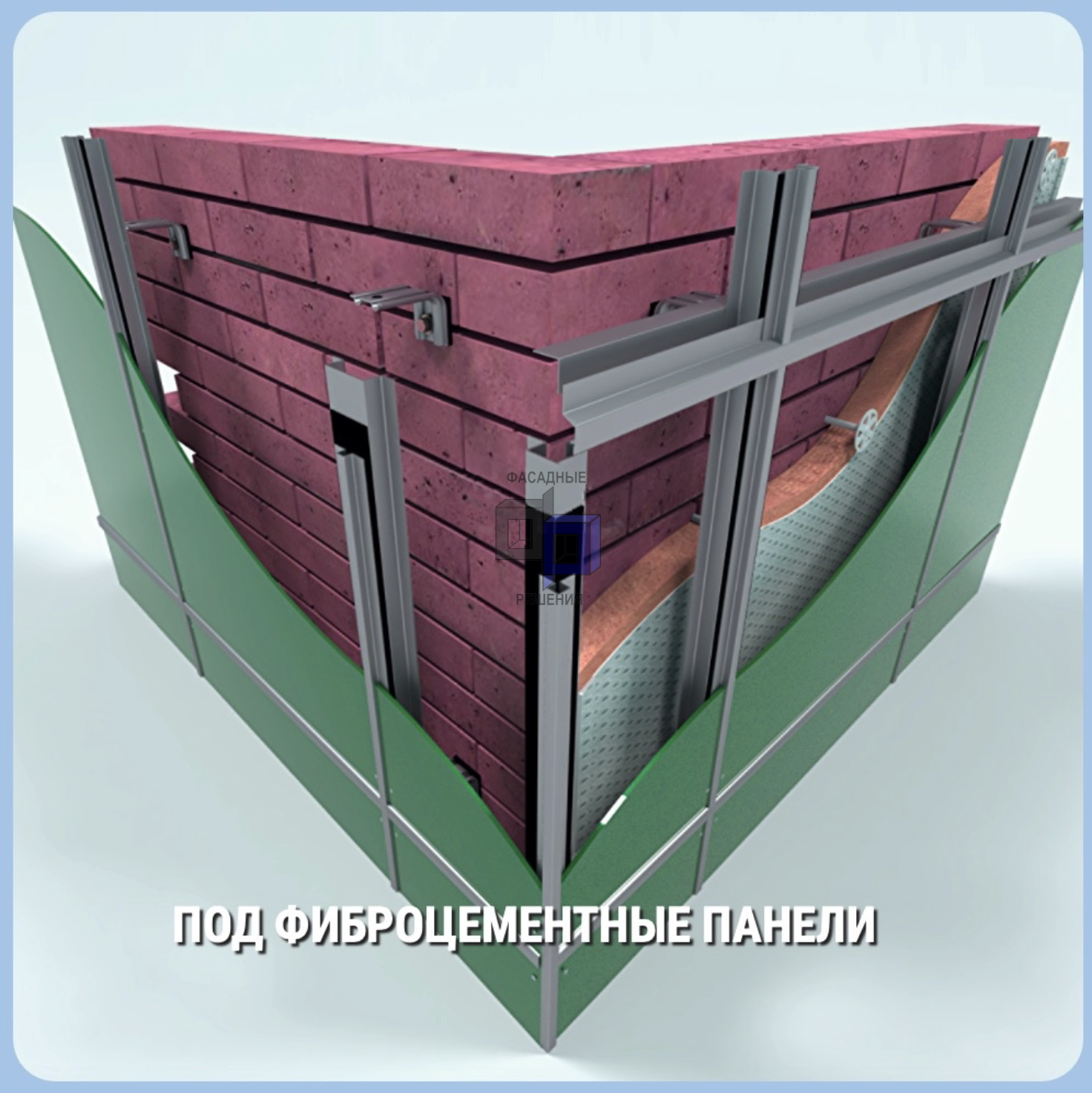 Навесные фасадные системы под фиброцементные панели. 